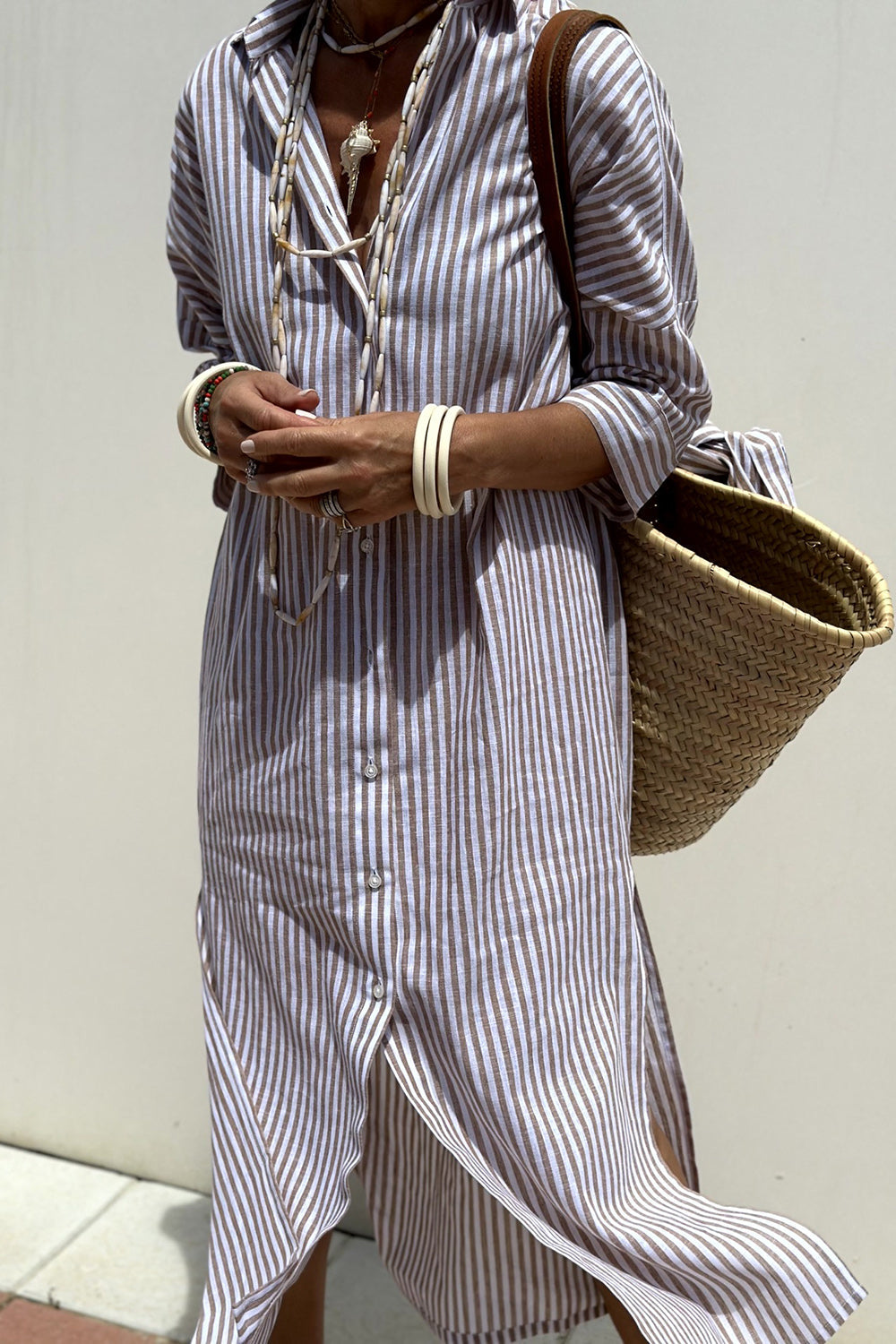 Delphine | Robe-chemise élégante à rayures